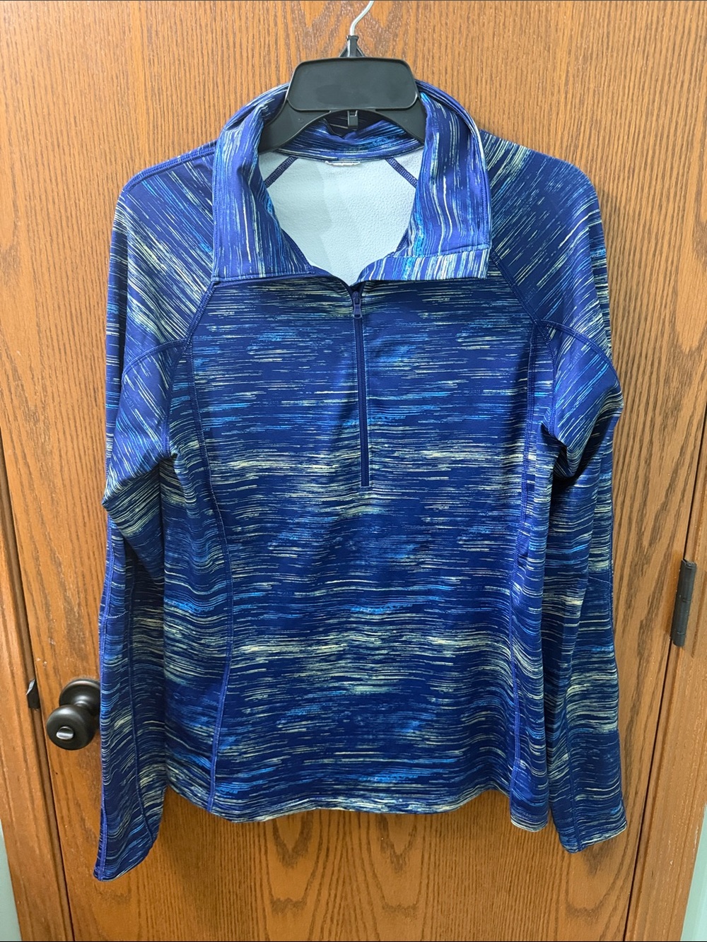Blue Quarter-Zip Active Pullover Top- no size tag